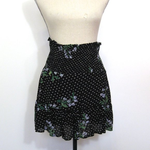 Ganni Rometty Black Floral Georgette Mini Skirt 36 - Picture 6 of 14